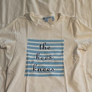 Draper James Tee - White with Blue Stripes